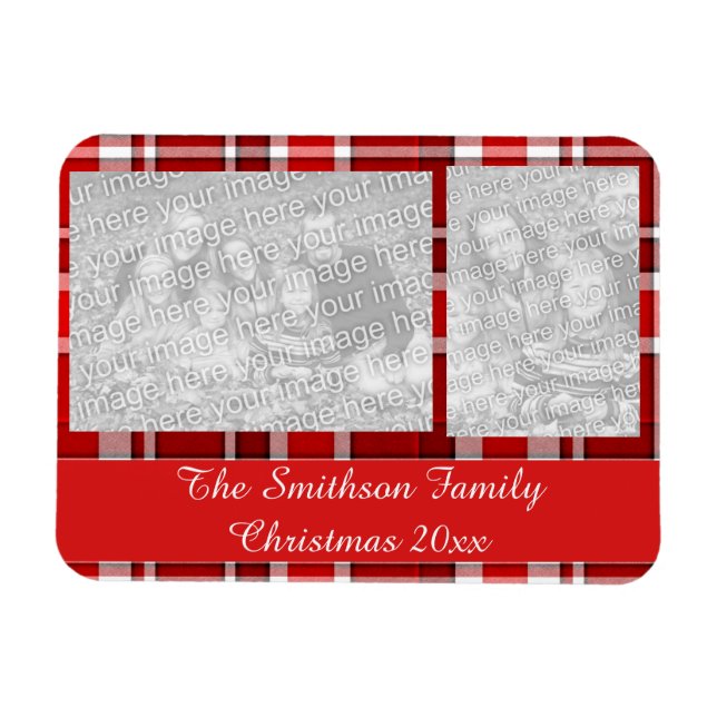 Magnet Flexible Tartan blanc rouge (Horizontal)