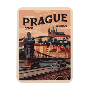 Magnet Flexible tchèque vintage voyage prague république tchèque c