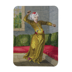 Magnet Flexible Tchingui, danseur turc, XVIIIème siècle (gravure