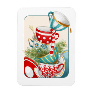 Magnet Flexible Tea Party de Noël Tea Party Red Green Teups