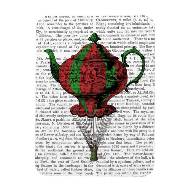 Magnet Flexible Teapot volant 2 rouge et vert (Vertical)