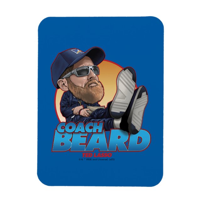 Magnet Flexible Ted Lasso | Coach Beard Bobblehead (Vertical)