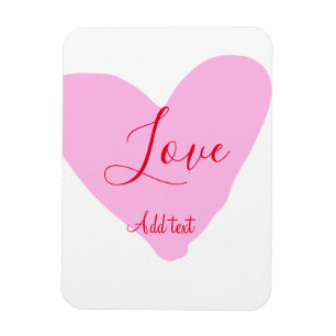 Magnet Flexible Téléphone rose amour heureux Saint Valentin texte 
