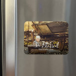 Magnet Flexible Tellement béni | Parties scintillant Glitz Faux su<br><div class="desc">Magnets photo de vacances imprimés sur mesure avec un modèle simple pour la personnalisation. Ce design moderne chic a une bordure de confetti en faux parties scintillant et un texte de calligraphie élégant. Le libellé dit "So Blessed". Personnalisez-le avec vos photos et ajoutez votre nom de famille et l'année. Utilisez...</div>