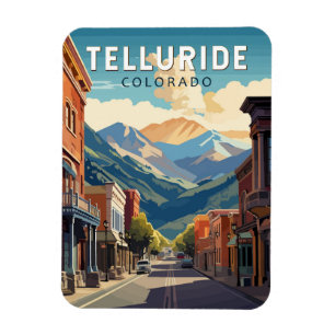 Magnet Flexible Telluride Colorado Travel Art Vintage