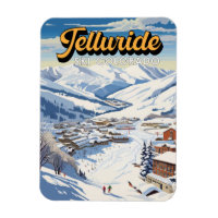 Telluride Colorado Winter Travel Art Vintage
