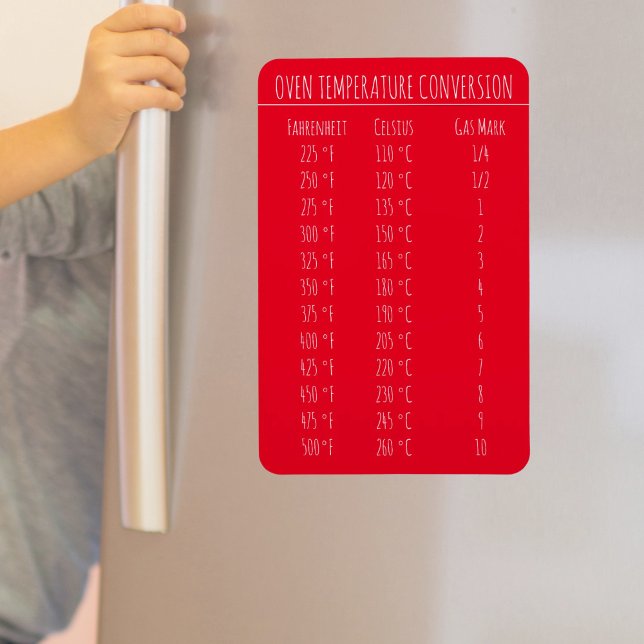 Magnet Flexible Température du graphique de conversion Celsius Fah (oven temperature conversion chart fridge magnet for kitchen. the perfect gift for baking )