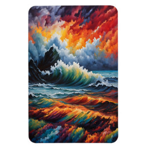 Magnet Flexible Tempête océanique - Art marin Abstrait