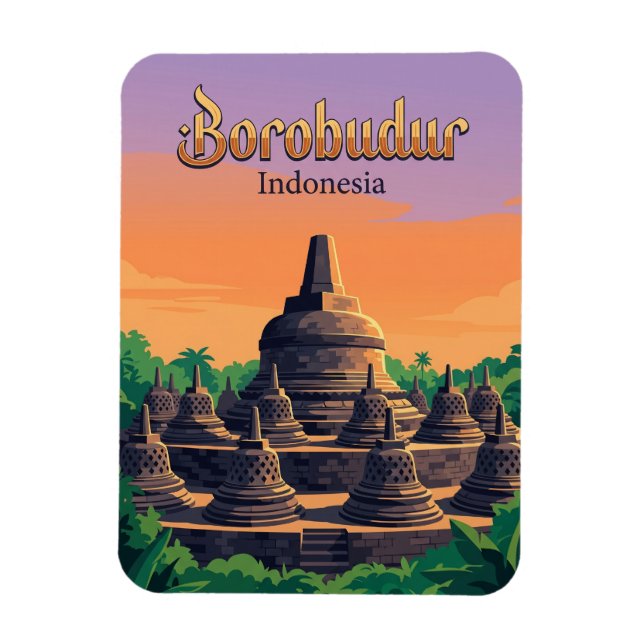 Magnet Flexible Temple de Borobudur Indonésie (Vertical)