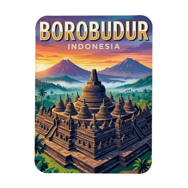 Magnet Flexible Temple de Borobudur Indonésie (Vertical)