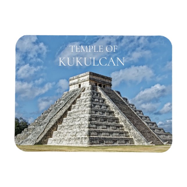Magnet Flexible Temple de Kukulcán, Pyramide, Chichen Itza, Mexiqu (Horizontal)