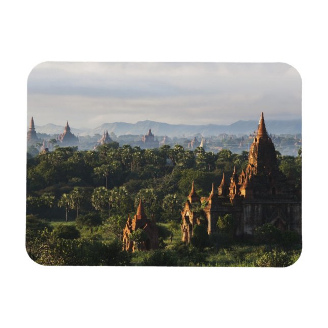 Magnet Flexible Temples au lever du soleil, Bagan, Myanmar (Horizontal)