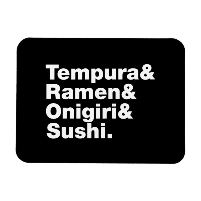Magnet Flexible Tempura & Ramen & Onigiri & Sushi. (Horizontal)