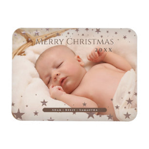 Magnet Flexible Tendre Noël étoilé Photo personnalisée de vacances