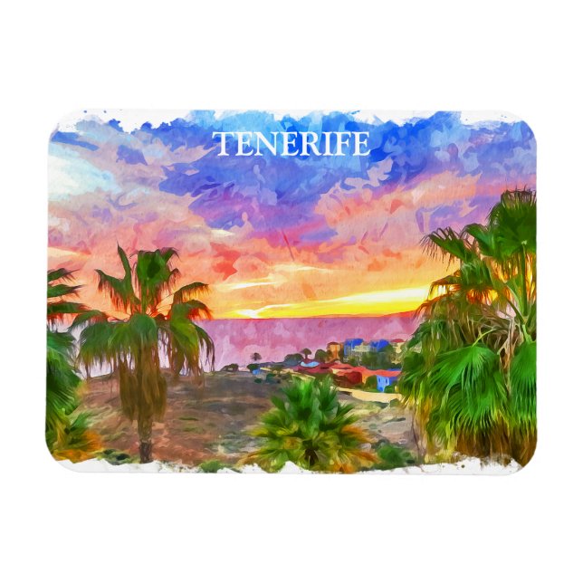 Magnet Flexible Tenerife Espagne Canary Island voyage vintage (Horizontal)