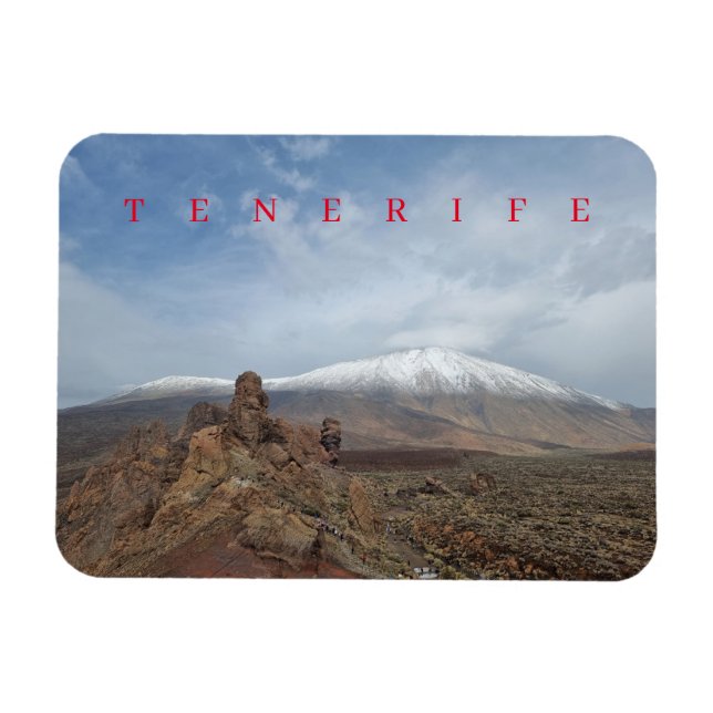 Magnet Flexible Tenerife Mont Teide avec la vue sur la neige aiman (Horizontal)