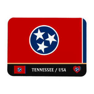Magnet Flexible Tennessee Flag & Tennessee State / travel America