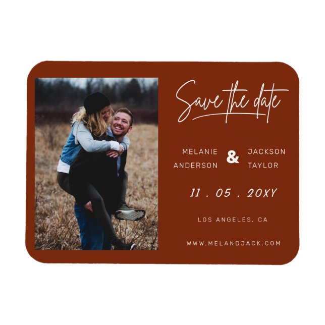 Magnet Flexible Terracotta Brûlé Orange Simple Photo manuscrite S (Horizontal)