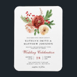 Magnet Flexible Terracotta Floral Pine Bough Faire-part de mariage<br><div class="desc">Élégante Terracotta Blush Pink Blanc Floral Pine de Noël Pin Foliage d'hiver Mariage de mariage Aimant d'invitation. Invitation votre famille, amis et collègues pour célébrer votre journée spéciale avec cet élégant, élégant et moderne Magnet faire-part de mariage. Tous les textes sont pré-arrangés pour que vous personnalisiez facilement et rapidement avec...</div>