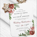 Magnet Flexible Terracotta Floral Pine Bough Faire-part de mariage<br><div class="desc">Élégante Terracotta Blush Pink Blanc Floral Pine de Noël Pin Foliage d'hiver Mariage de mariage Aimant d'invitation. Invitation votre famille, amis et collègues pour célébrer votre journée spéciale avec cet élégant, élégant et moderne Magnet faire-part de mariage. Tous les textes sont pré-arrangés pour que vous personnalisiez facilement et rapidement avec...</div>