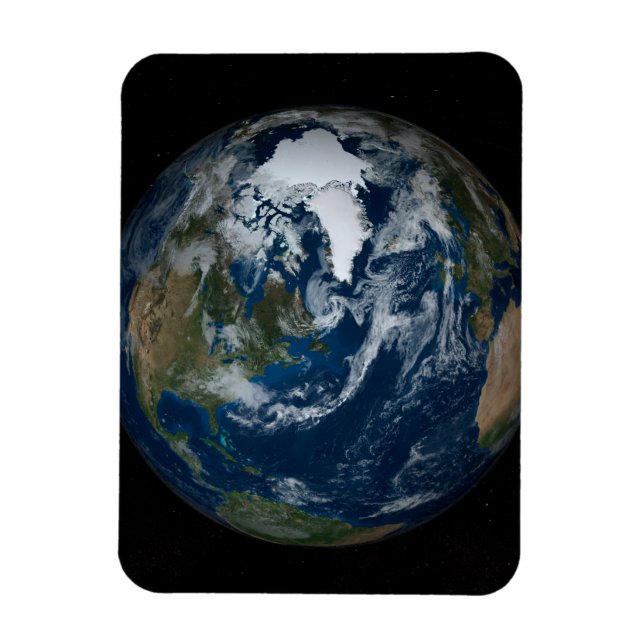 Magnet Flexible Terre Avec Nuages Et Glace De Mer 2 (Vertical)