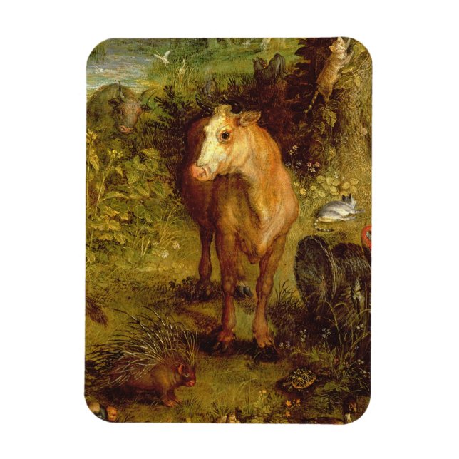 Magnet Flexible Terre ou Le Paradis terrestre, détail d'une vache, (Vertical)
