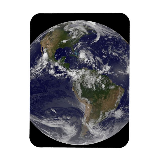 Magnet Flexible Terre Pleine Avec L'Ouragan Irène Au-Dessus Des Ba (Vertical)