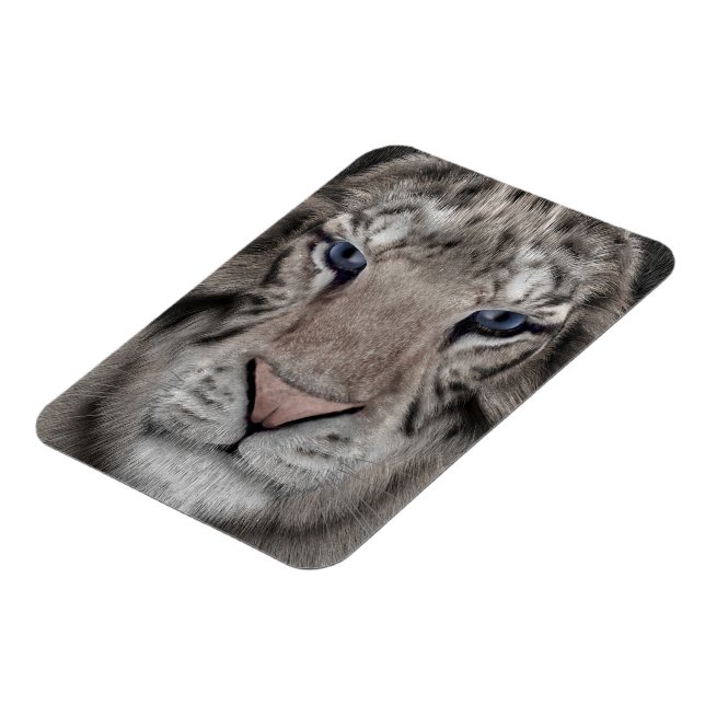Magnet Flexible Tête de Tigre Blanc Esthétique Faunique (Côté Gauche)