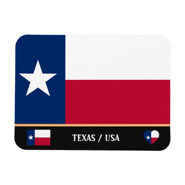 Magnet Flexible Texas Flag & Texas State/travel America (Horizontal)