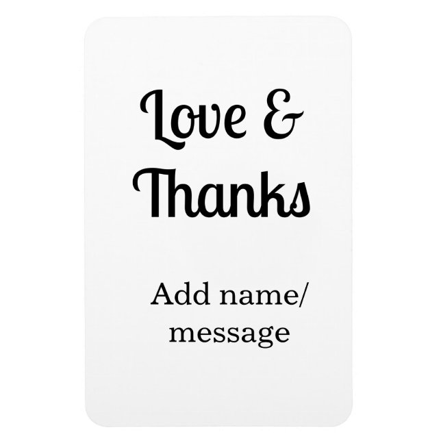 Magnet Flexible texte de message de nom d'entreprise amour et reme (Vertical)