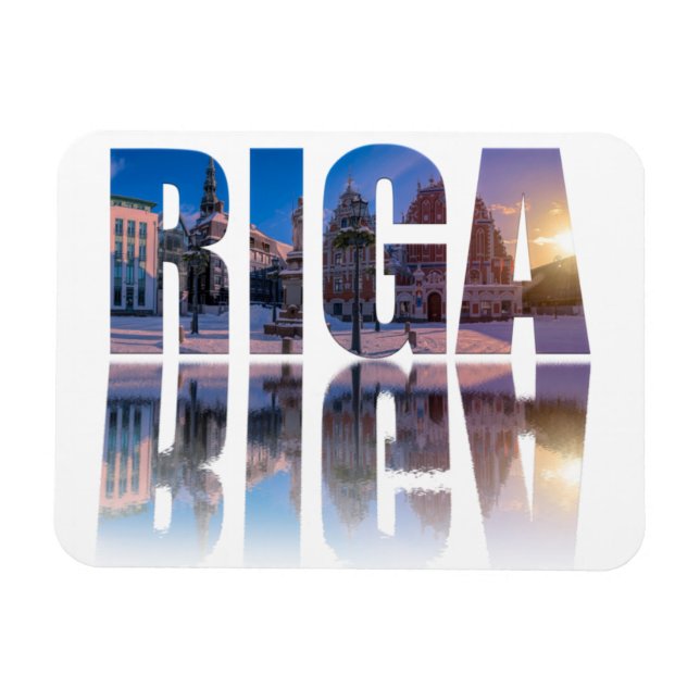 Magnet Flexible Texte de Riga, Lettonie (Horizontal)