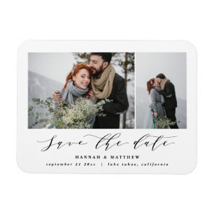 Magnet Flexible Texte de script photo élégant mariage moderne