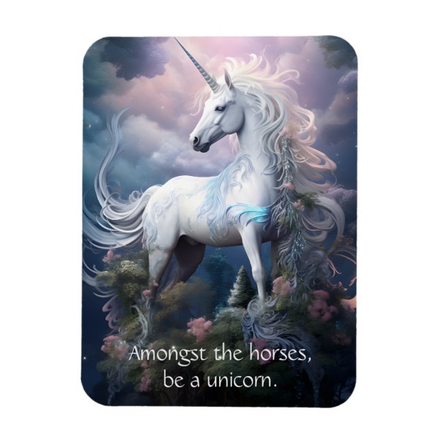 Magnet Flexible Texte personnalisé belle licorne (Vertical)