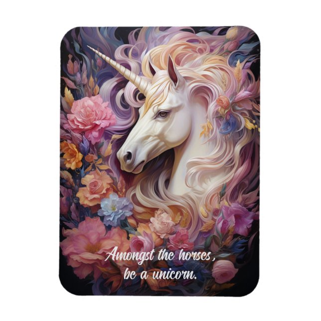 Magnet Flexible Texte personnalisé belle licorne (Vertical)