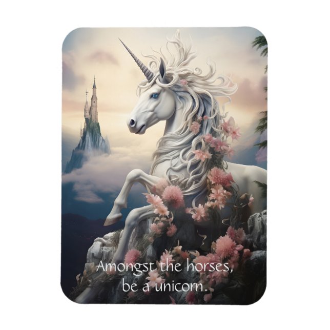 Magnet Flexible Texte personnalisé belle licorne (Vertical)