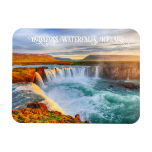 Magnet Flexible Texte Personnalisé Cascades de Godafoss, Islande