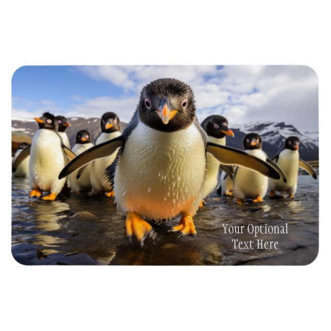 Magnet Flexible Texte personnalisé Cool Penguins (Horizontal)