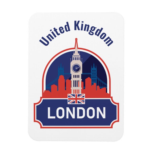Magnet Flexible Texte personnalisé Londres (Vertical)