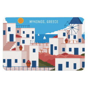 Magnet Flexible Texte personnalisé Mykonos Grèce