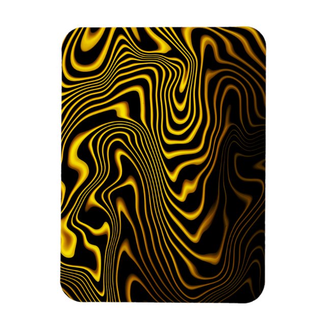 Magnet Flexible Texture de tourbillons noir jaune or (Vertical)