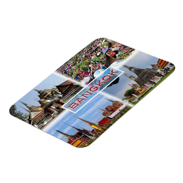 Magnet Flexible TH Bangkok - Wat Pho - Marché flottant - Gran Pala (Côté Gauche)