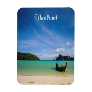 Magnet Flexible Thaïlande Travel Beach Photo avec Fishing Boat