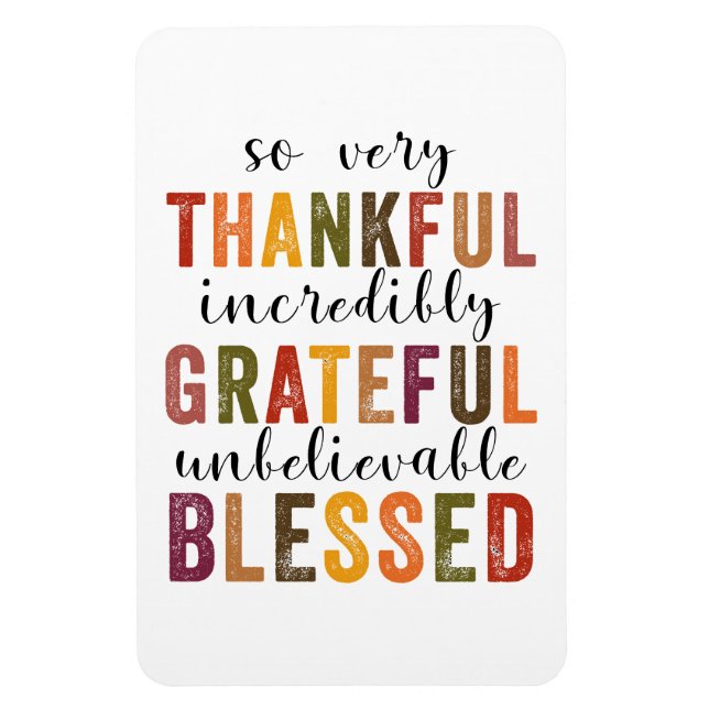 Magnet Flexible Thankful Grateful Blessed Thanksgiving (Vertical)