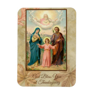 Magnet Flexible Thanksgiving Sainte Famille Jésus Marie St Joseph