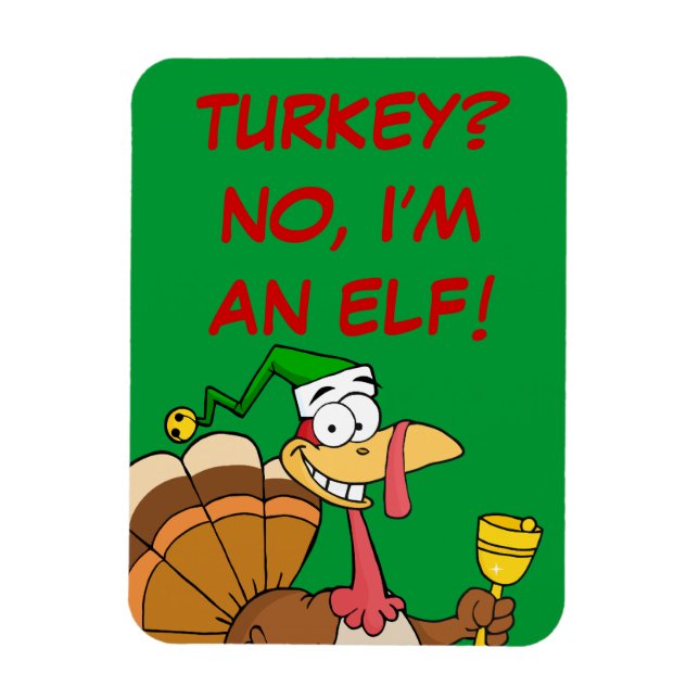 Magnet Flexible Thanksgiving Turquie Drôle déguisement pour Noël (Vertical)