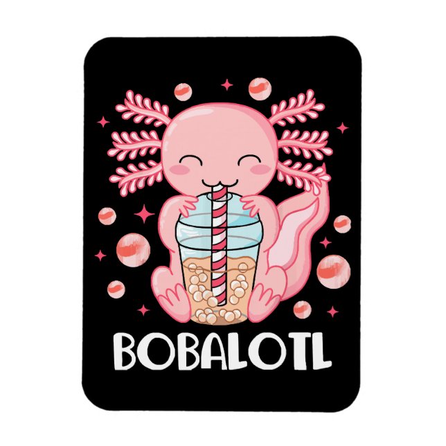 Magnet Flexible Thé à bulles drôle d'Axolotl (Vertical)
