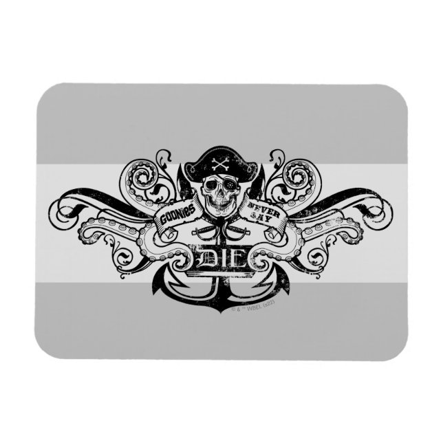 Magnet Flexible The Goonies "Never Say Die" Pirate Anchor Badge (Horizontal)