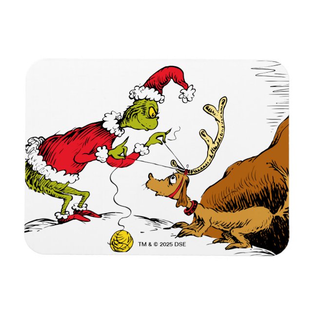 Magnet Flexible The Grinch Prepares Max the Reindeer (Horizontal)