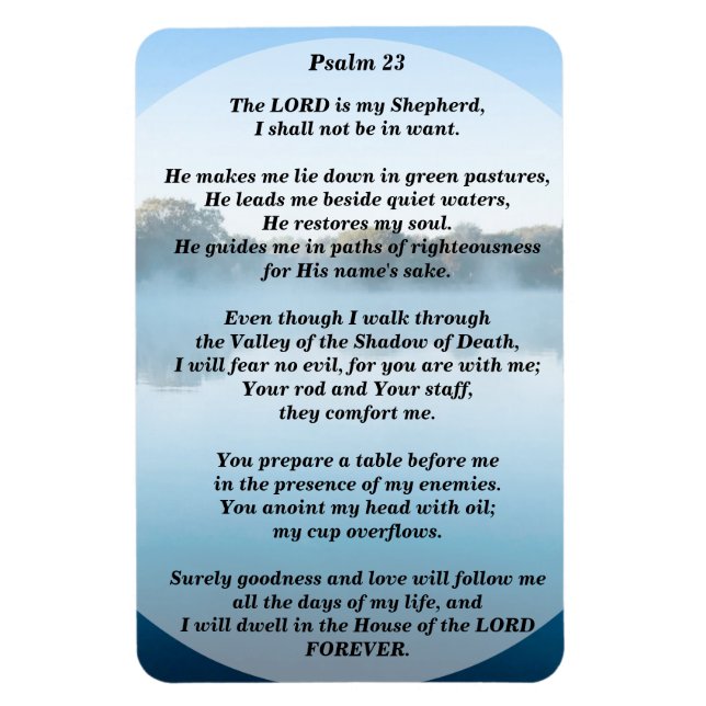 Magnet Flexible The Lord is my Shepherd Psalm 23 Flexible (Vertical)