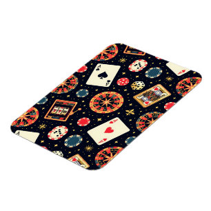 Magnet Flexible Thème de motif de casino sur fond noir